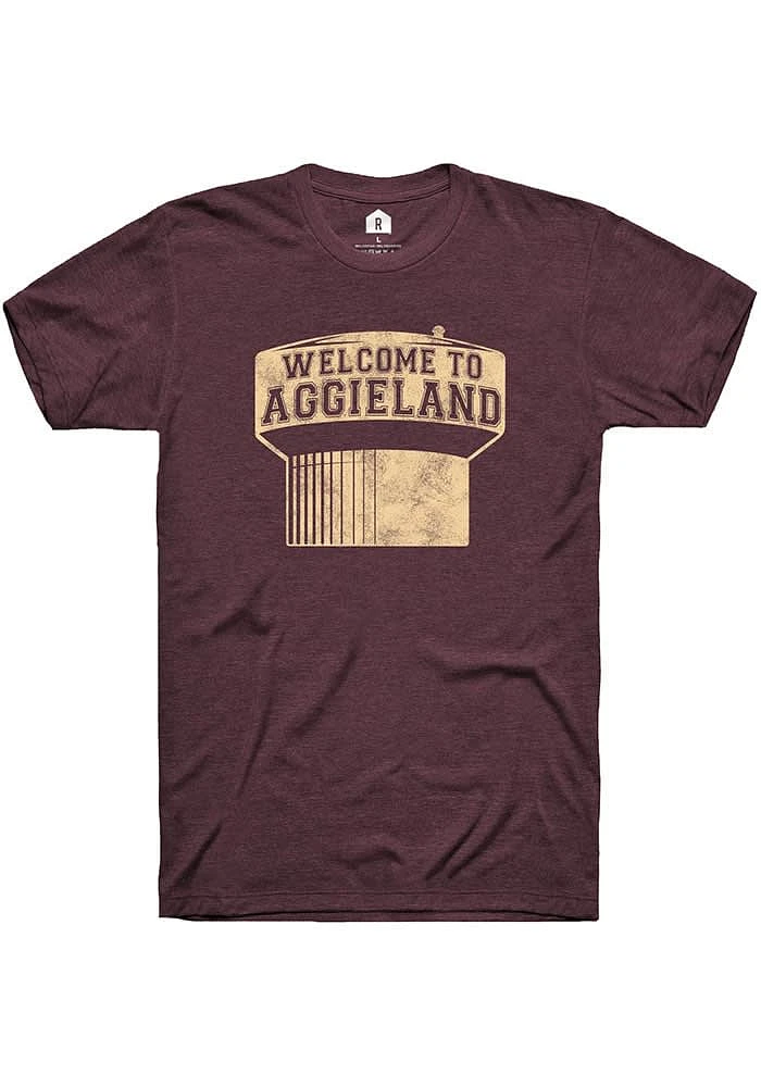 Rally College Station Maroon Water Tower Short Sleeve Fashion T Shirt