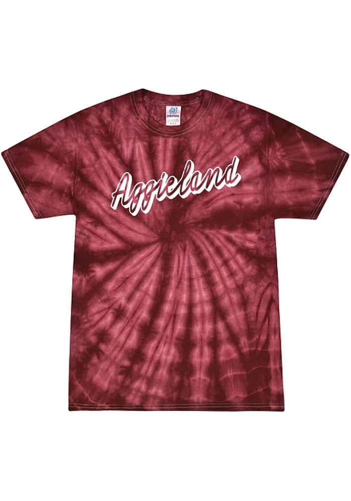 Rally College Station Burgundy Retro Script Short Sleeve T Shirt