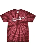 Rally College Station Burgundy Retro Script Short Sleeve T Shirt