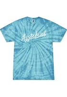 Rally College Station Womens Light Blue Retro Script Short Sleeve T-Shirt
