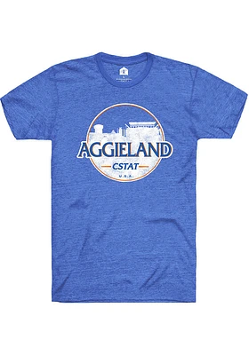 Rally College Station Natural City Circle Short Sleeve Fashion T Shirt