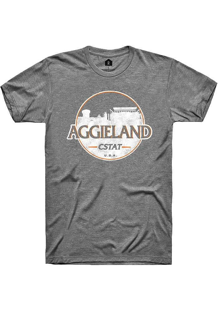 Rally College Station Graphite City Circle Short Sleeve Fashion T Shirt