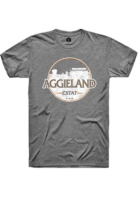 Rally College Station Graphite City Circle Short Sleeve Fashion T Shirt