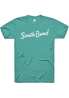 Rally South Bend Teal RH Script Short Sleeve T Shirt