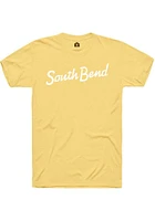 Rally South Bend Yellow RH Script Short Sleeve T Shirt