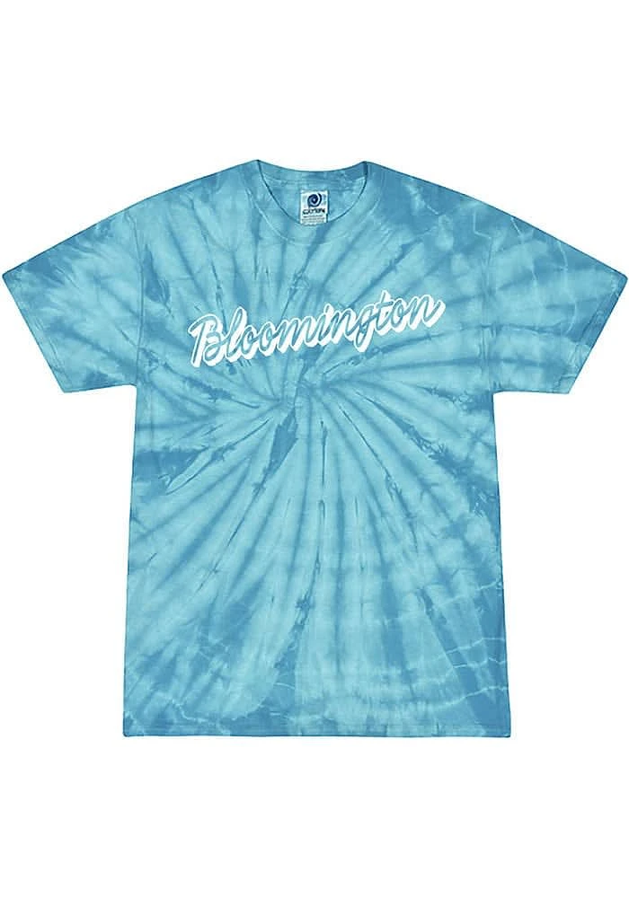 Rally Bloomington Womens Light Blue Retro Script Short Sleeve T-Shirt