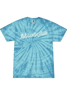 Rally Bloomington Womens Light Blue Retro Script Short Sleeve T-Shirt