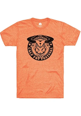 Rally Stillwater Orange Calf Fry Festival Short Sleeve Fashion T Shirt