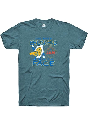 Rally Norman Teal Brunched the Face Short Sleeve Fashion T Shirt
