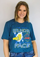 Rally Norman Teal Brunched the Face Short Sleeve Fashion T Shirt