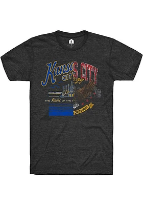 Rally Kansas City Grey Split Short Sleeve Fashion T Shirt