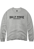 Rally House Mens Grey Employee Tees Design Long Sleeve Crew Sweatshirt