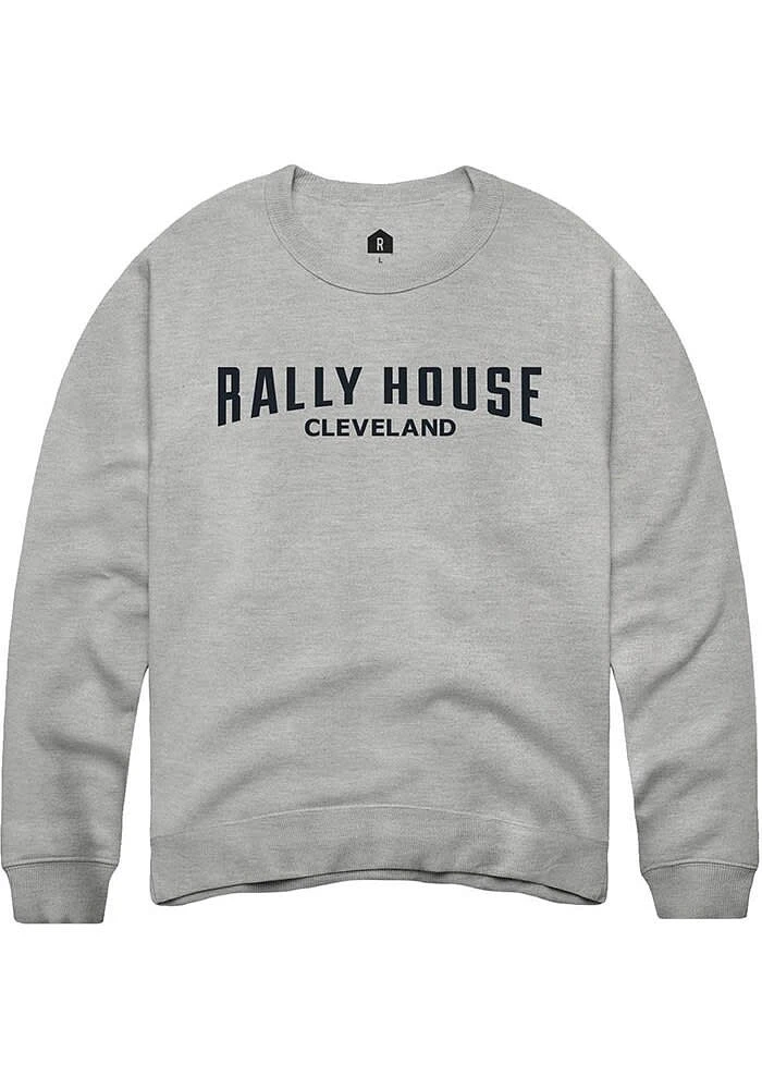 Rally House Mens Grey Employee Tees Graphic Long Sleeve Crew Sweatshirt