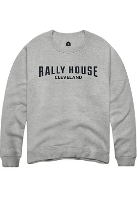 Rally House Mens Grey Employee Tees Graphic Long Sleeve Crew Sweatshirt