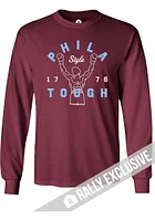 Rally Philadelphia Maroon Phila Tough Long Sleeve T Shirt