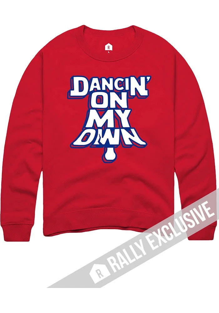 Rally Philadelphia Mens Red Dancing Long Sleeve Crew Sweatshirt