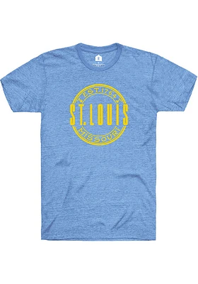Rally St Louis Blue Circle Midwest Short Sleeve Fashion T Shirt