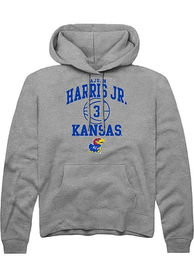 Dajuan Harris Jr  Rally Kansas Jayhawks Mens Graphite NIL Sport Icon Long Sleeve Hoodie