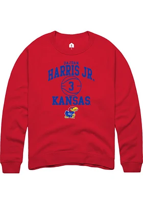 Dajuan Harris Jr Rally Kansas Jayhawks Mens NIL Sport Icon Long Sleeve Crew Sweatshirt