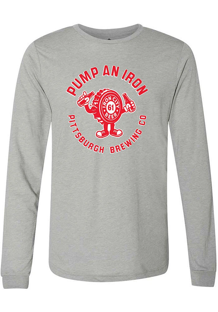 Rally Pittsburgh Grey Bottle Cap Long Sleeve Fashion T Shirt