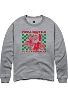 Rally Kansas Mens Grey Santa Long Sleeve Crew Sweatshirt