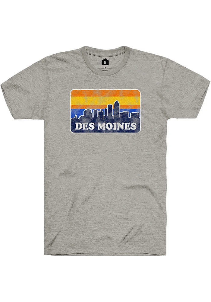 Rally Des Moines Grey Skyline Short Sleeve Fashion T Shirt