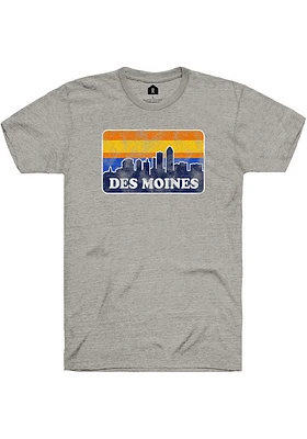 Rally Des Moines Grey Skyline Short Sleeve Fashion T Shirt