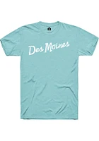 Rally Des Moines Teal RH Script Short Sleeve T Shirt