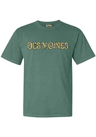 Rally Des Moines Womens Floral Wordmark Short Sleeve T-Shirt