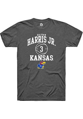 Dajuan Harris Jr  Kansas Jayhawks Dark Grey Rally NIL Sport Icon Short Sleeve T Shirt