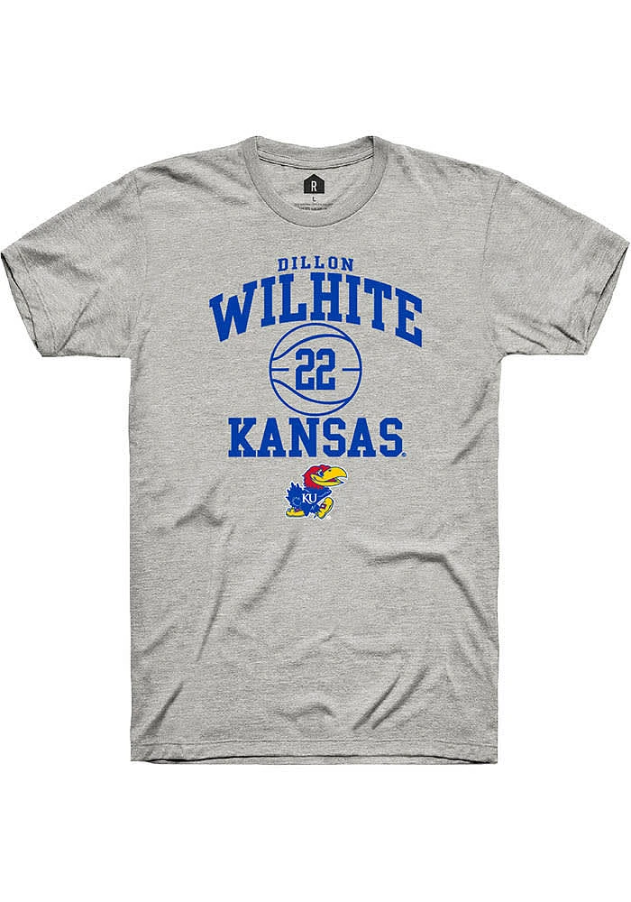 Dillon Wilhite Kansas Jayhawks Ash Rally NIL Sport Icon Short Sleeve T Shirt