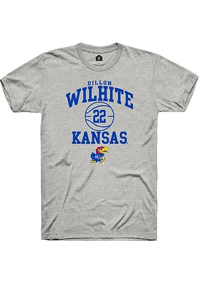 Dillon Wilhite  Kansas Jayhawks Ash Rally NIL Sport Icon Short Sleeve T Shirt