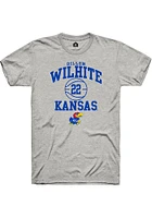 Dillon Wilhite  Kansas Jayhawks Ash Rally NIL Sport Icon Short Sleeve T Shirt