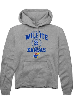 Dillon Wilhite  Rally Kansas Jayhawks Mens Graphite NIL Sport Icon Long Sleeve Hoodie