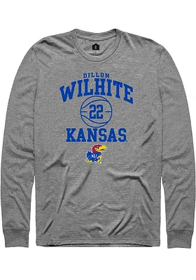 Dillon Wilhite  Kansas Jayhawks Graphite Rally NIL Sport Icon Long Sleeve T Shirt