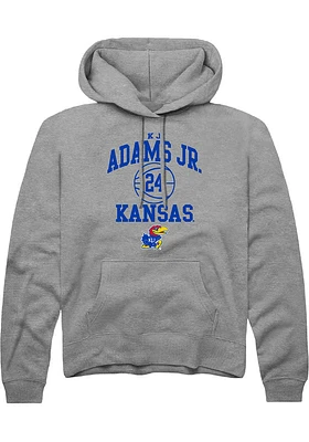 KJ Adams Jr  Rally Kansas Jayhawks Mens Graphite NIL Sport Icon Long Sleeve Hoodie