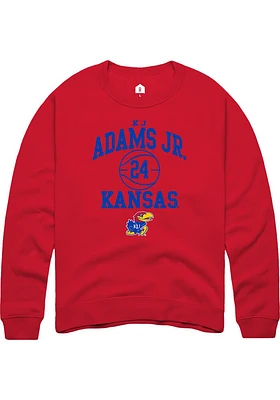 KJ Adams Jr Rally Kansas Jayhawks Mens NIL Sport Icon Long Sleeve Crew Sweatshirt