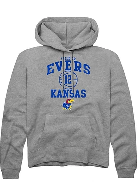 Wilder Evers  Rally Kansas Jayhawks Mens Graphite NIL Sport Icon Long Sleeve Hoodie