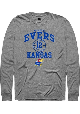 Wilder Evers  Kansas Jayhawks Graphite Rally NIL Sport Icon Long Sleeve T Shirt
