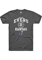 Wilder Evers  Kansas Jayhawks Dark Grey Rally NIL Sport Icon Short Sleeve T Shirt