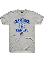 Zach Clemence  Kansas Jayhawks Ash Rally NIL Sport Icon Short Sleeve T Shirt