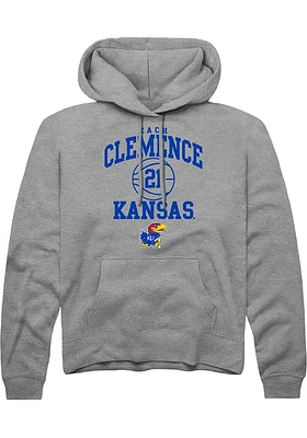 Zach Clemence  Rally Kansas Jayhawks Mens Graphite NIL Sport Icon Long Sleeve Hoodie