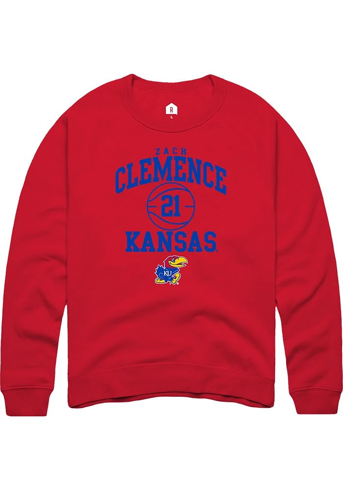 Zach Clemence Rally Kansas Jayhawks Mens NIL Sport Icon Long Sleeve Crew Sweatshirt