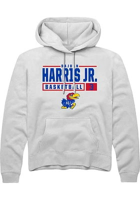 Dajuan Harris Jr Rally Kansas Jayhawks Mens NIL Stacked Box Long Sleeve Hoodie