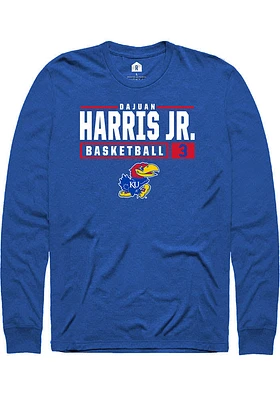 Dajuan Harris Jr Kansas Jayhawks Rally NIL Stacked Box Long Sleeve T Shirt