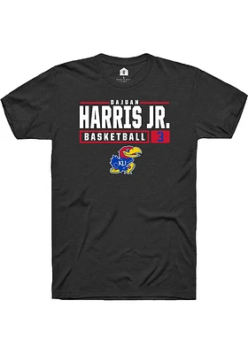 Dajuan Harris Jr Kansas Jayhawks Rally NIL Stacked Box Short Sleeve T Shirt