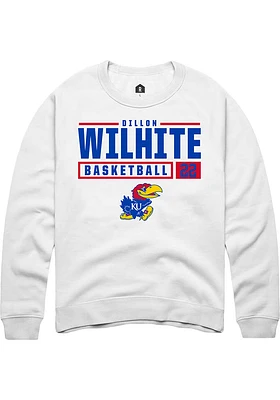 Dillon Wilhite Rally Kansas Jayhawks Mens NIL Stacked Box Long Sleeve Crew Sweatshirt