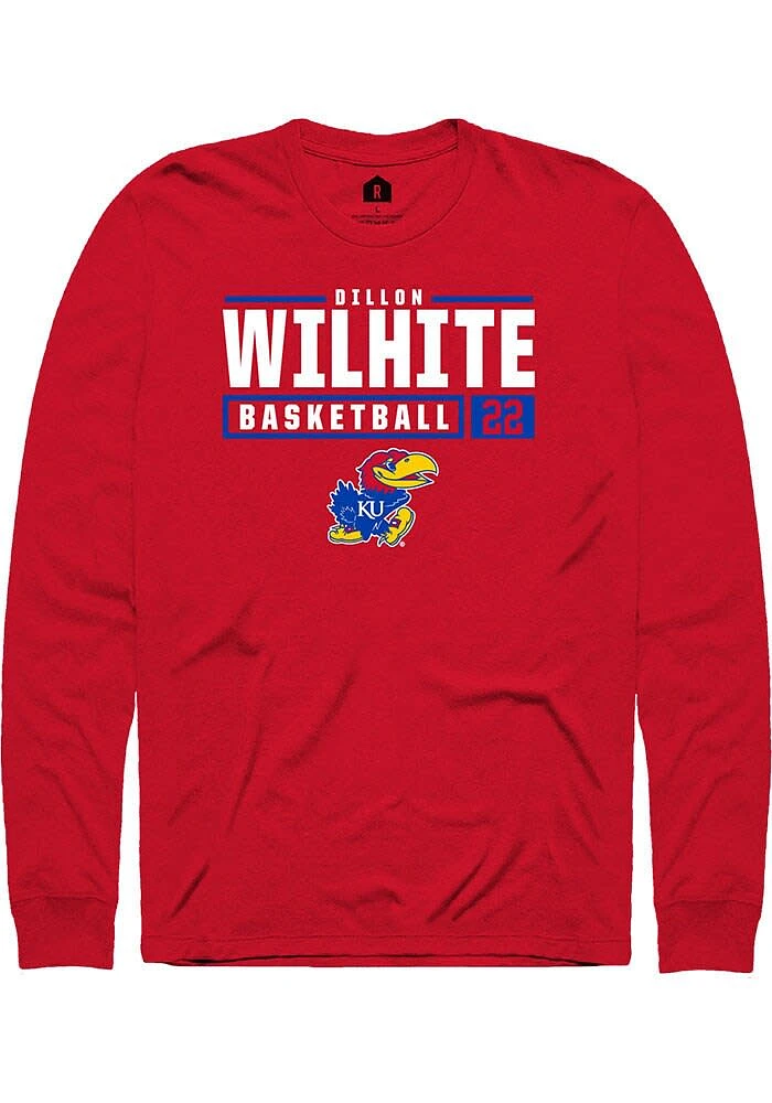 Dillon Wilhite Kansas Jayhawks Rally NIL Stacked Box Long Sleeve T Shirt