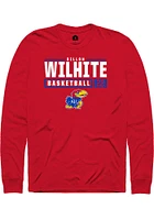 Dillon Wilhite Kansas Jayhawks Rally NIL Stacked Box Long Sleeve T Shirt