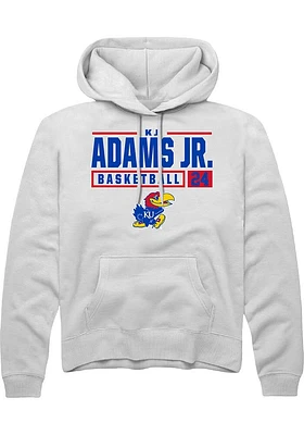 KJ Adams Jr Rally Kansas Jayhawks Mens NIL Stacked Box Long Sleeve Hoodie